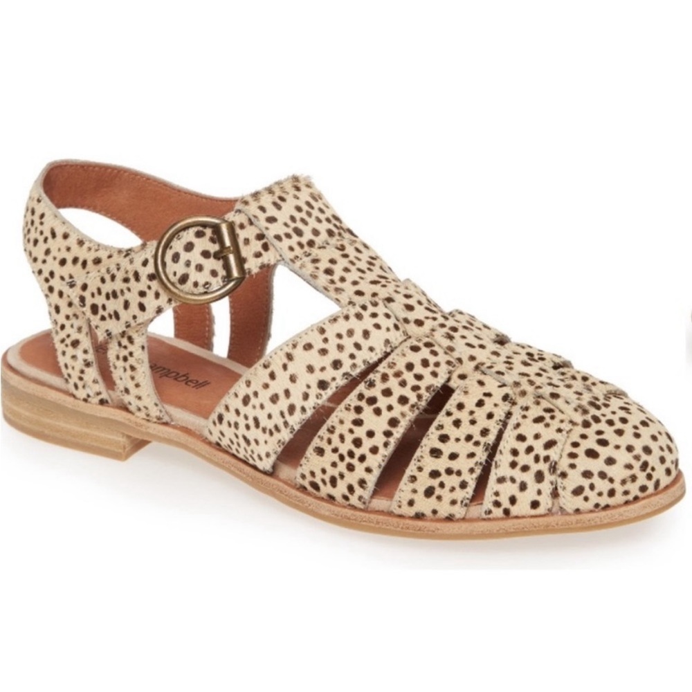 Jeffrey Campbell Angora Calf Hair Cheetah or Leopard Flats Sandals Size 7 - Picture 2 of 9